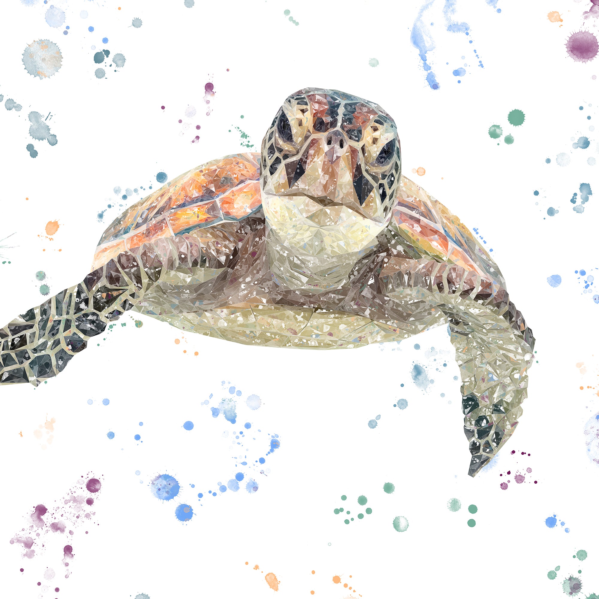 NEW! "Drift" The Sea Turtle Glass Wall Art