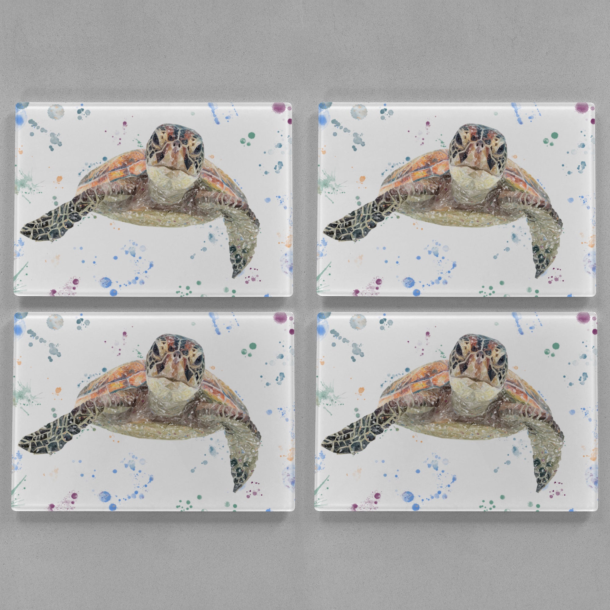 NEW! "Drift" The Sea Turtle Premium Glass Placemats - Andy Thomas Artworks