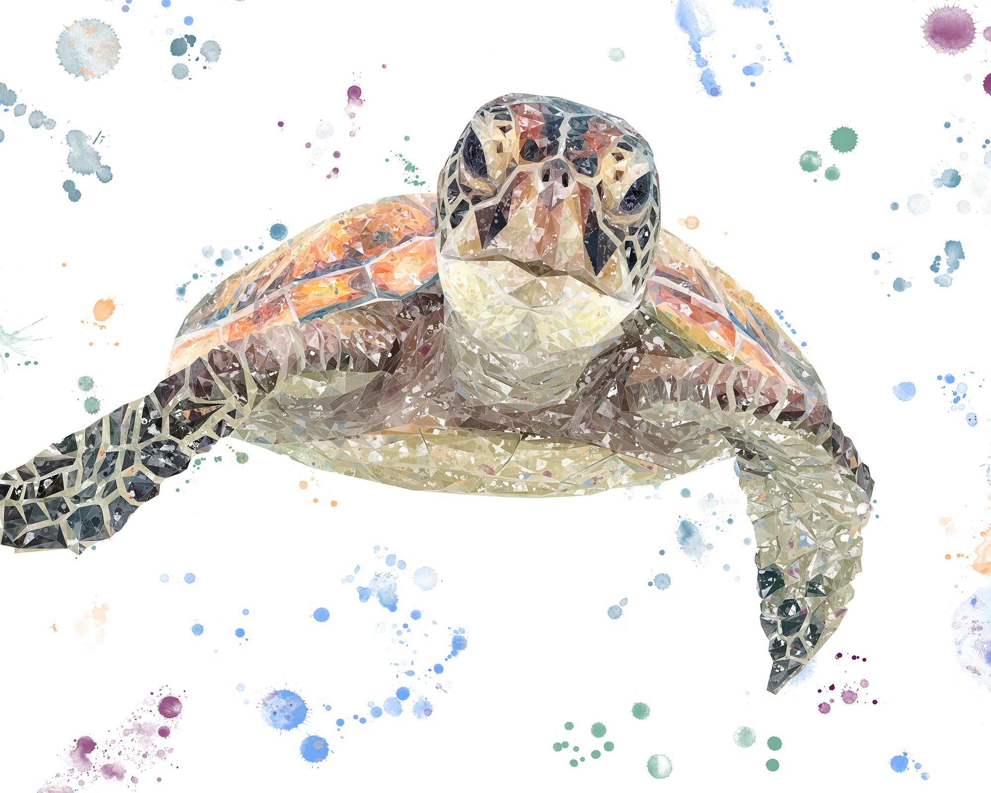 NEW! "Drift" The Sea Turtle Kitchen Splashback - Andy Thomas Artworks