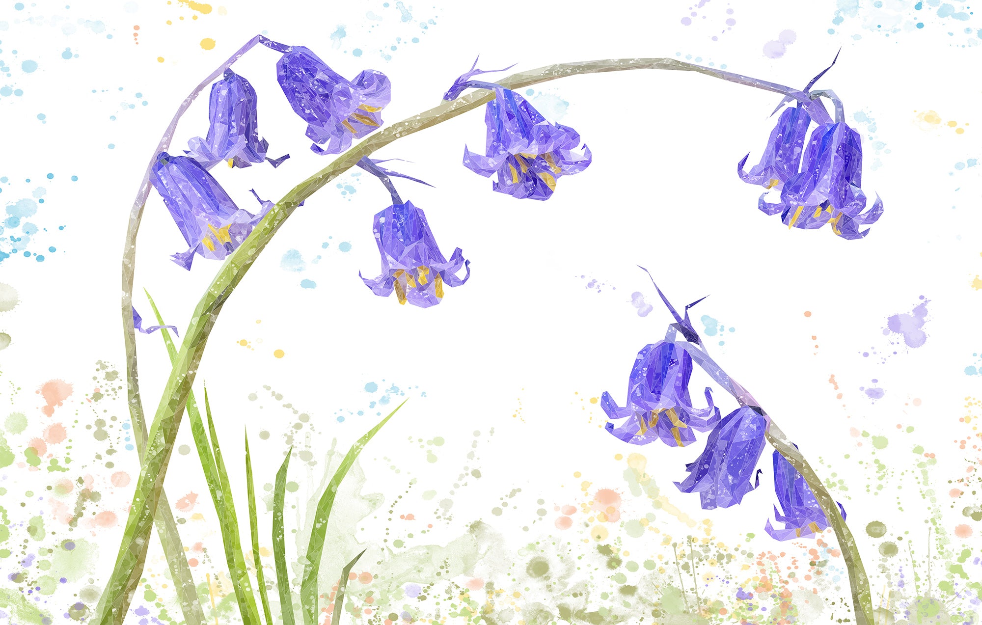 "Bluebells" Glass Wall Art
