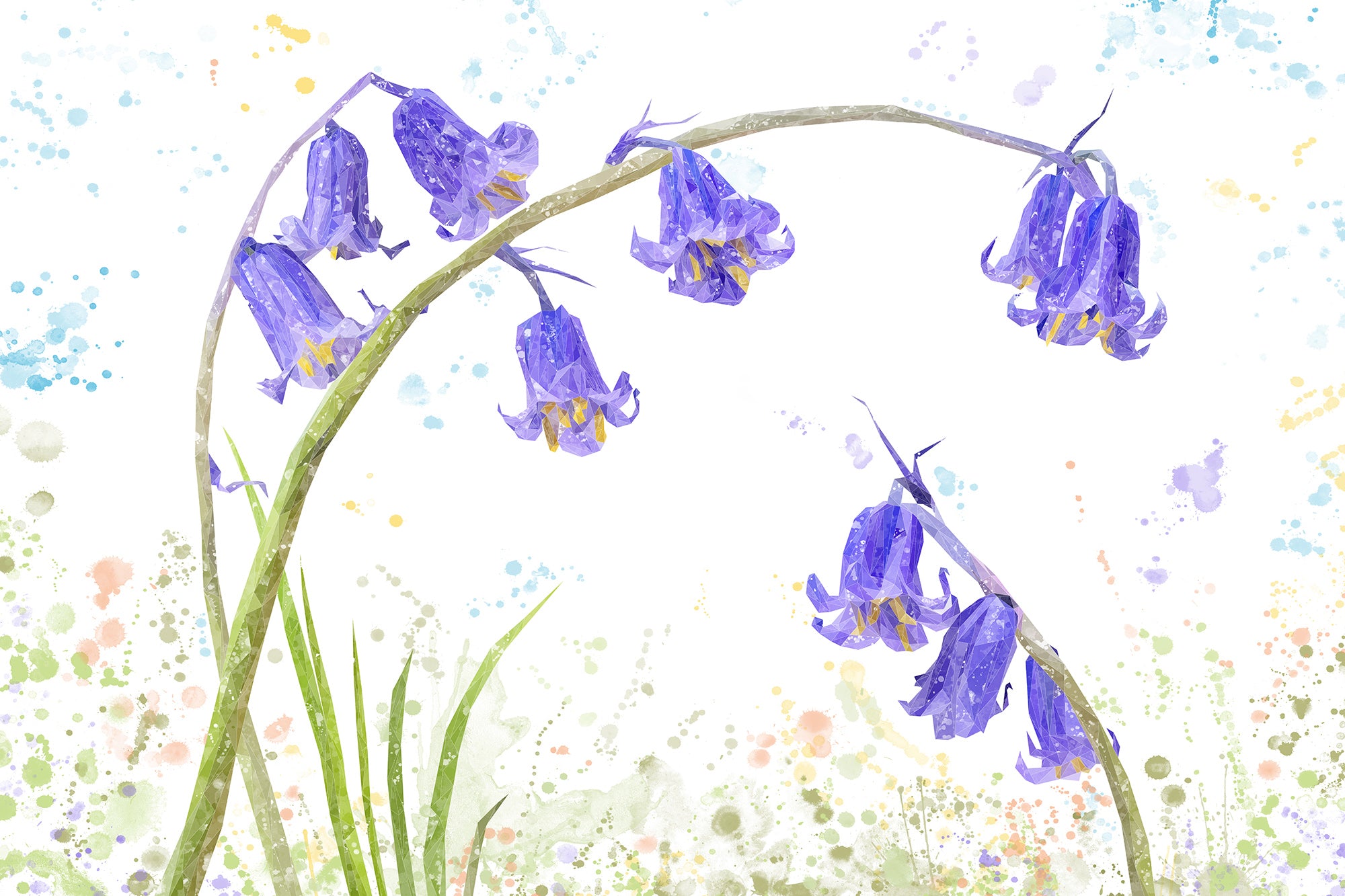 "Bluebells" Glass Wall Art