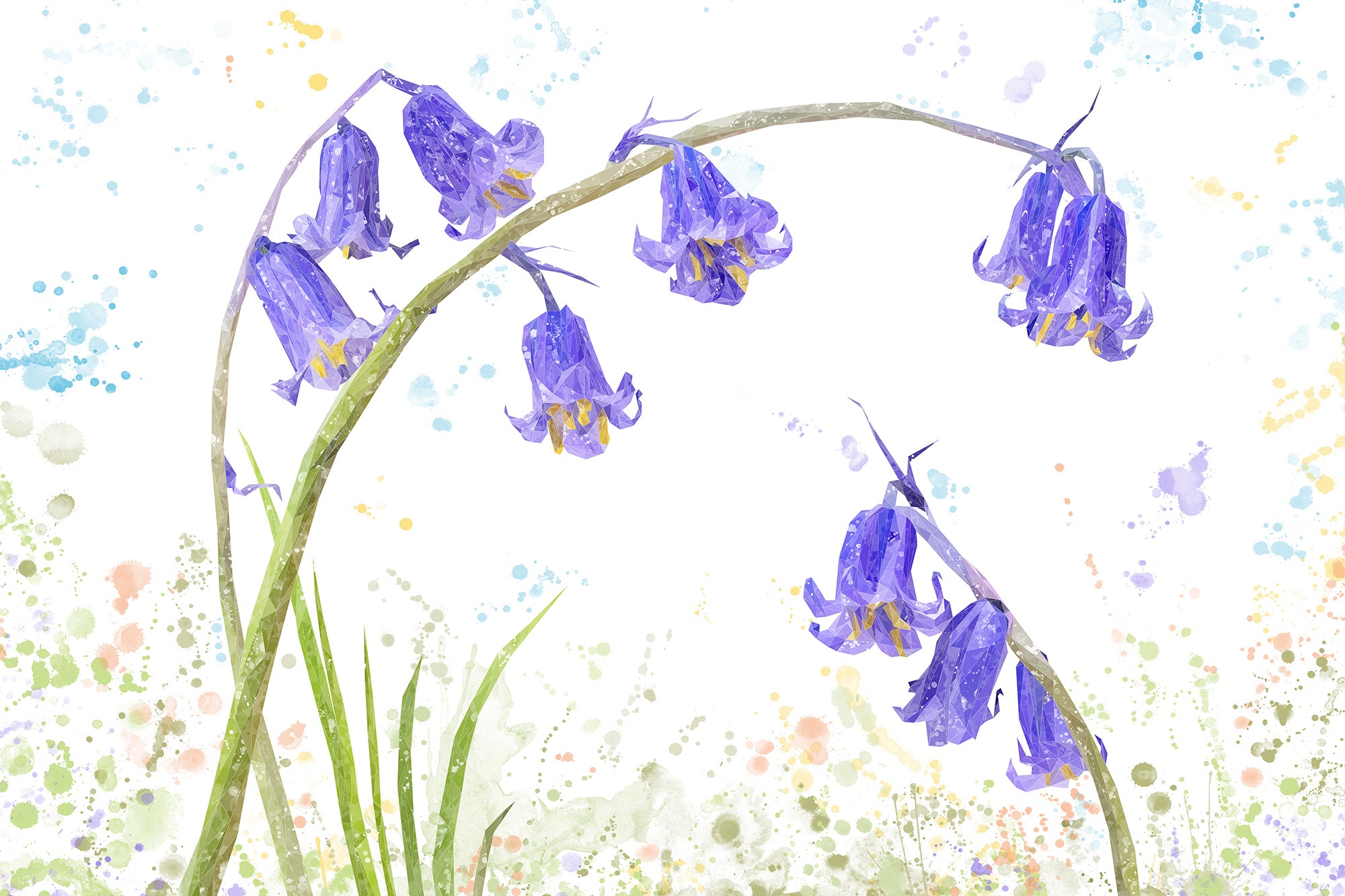 "Bluebells" Glass Wall Art