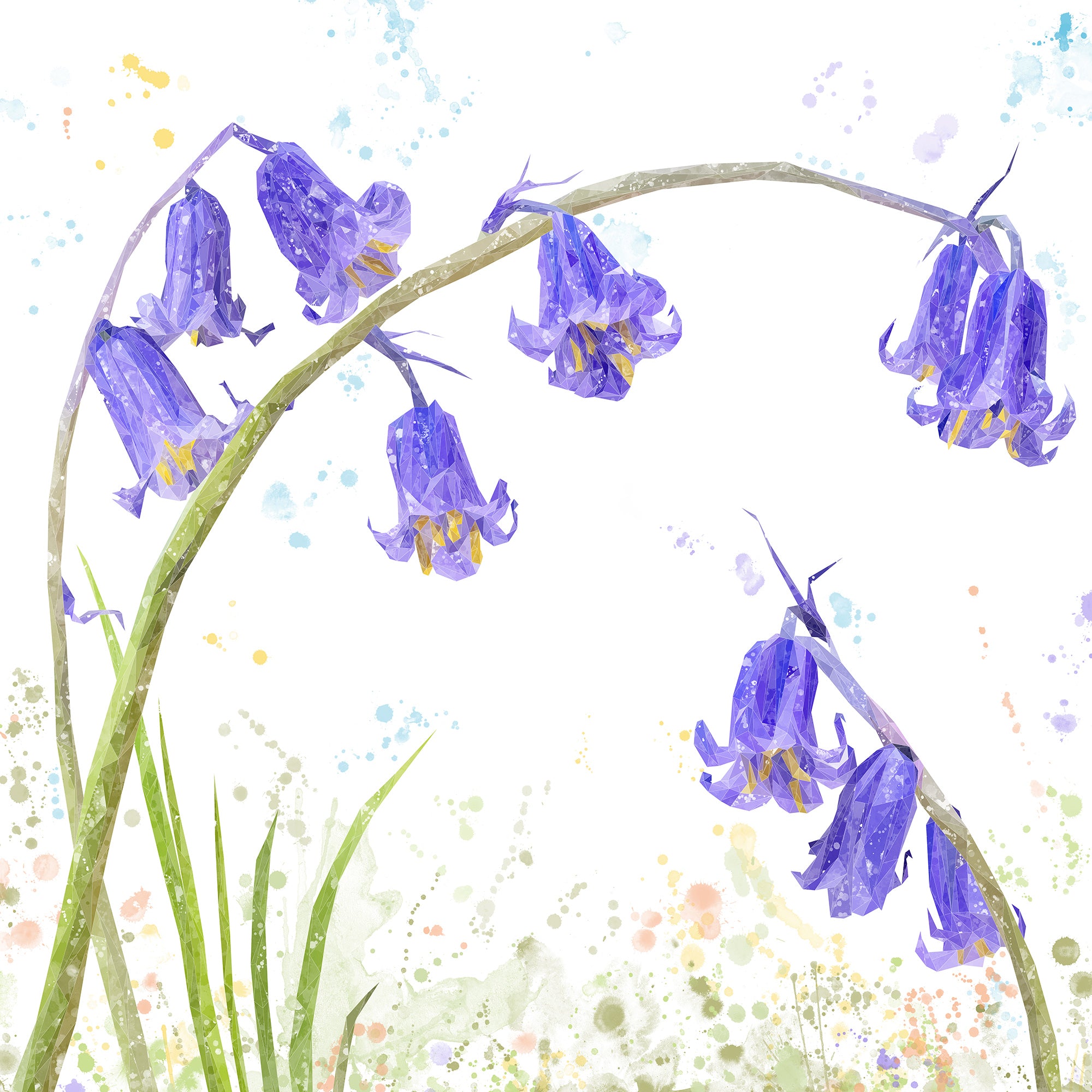 "Bluebells" Glass Wall Art