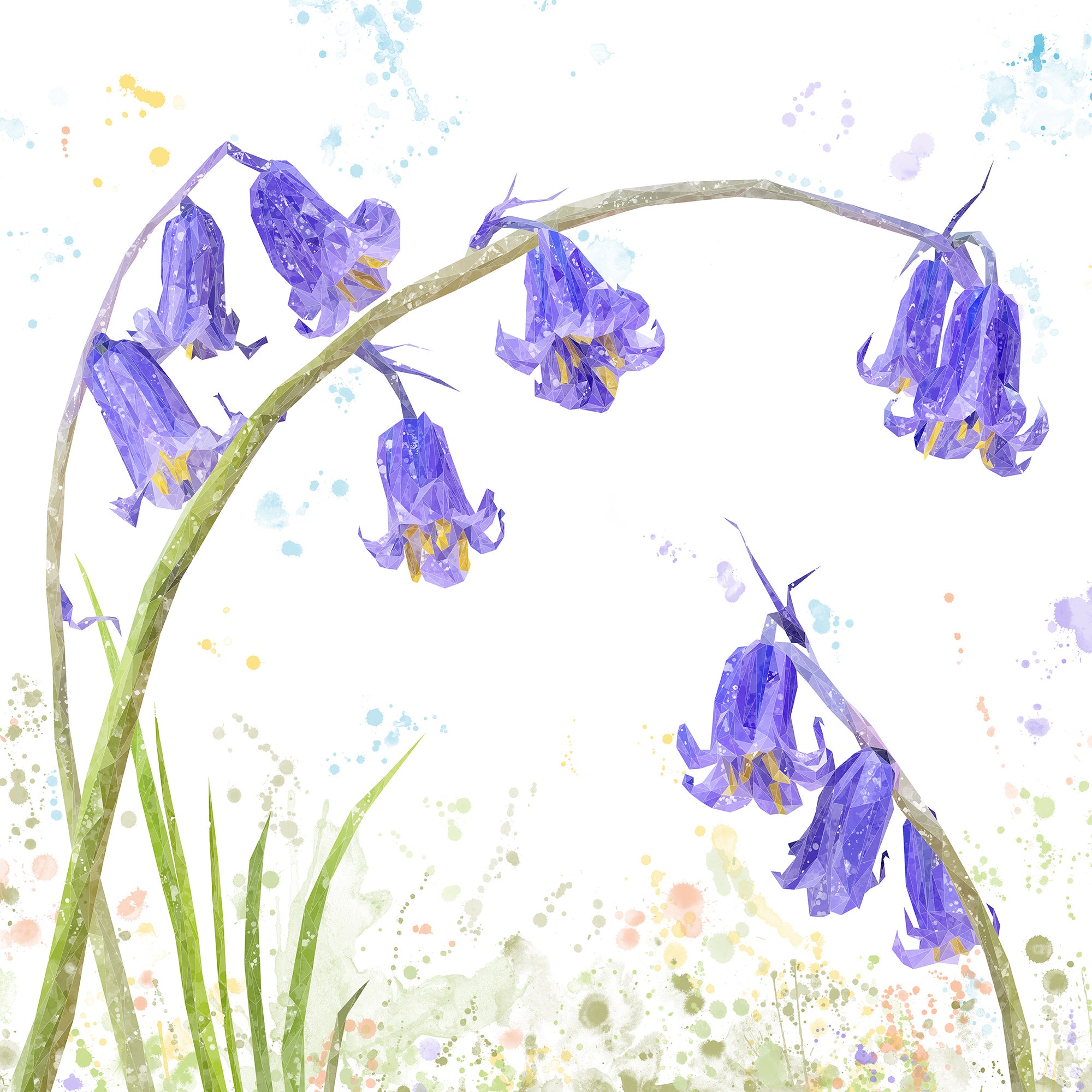 "Bluebells" Glass Wall Art