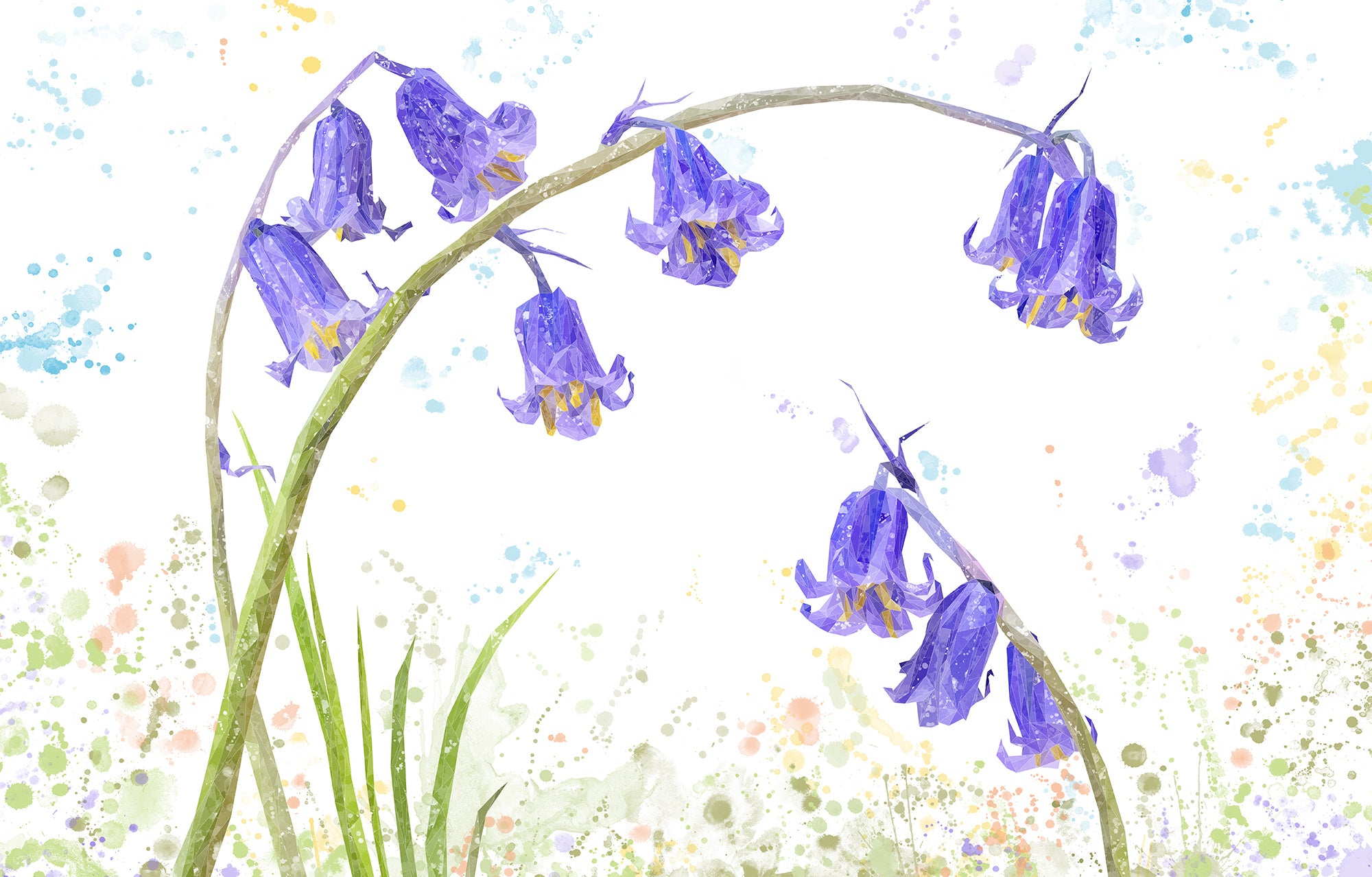 "Bluebells" Glass Wall Art