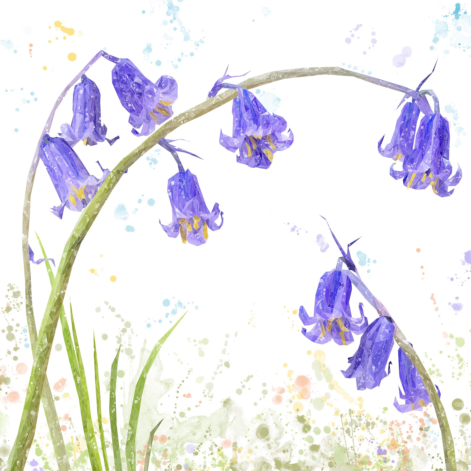 "Bluebells" Glass Wall Art