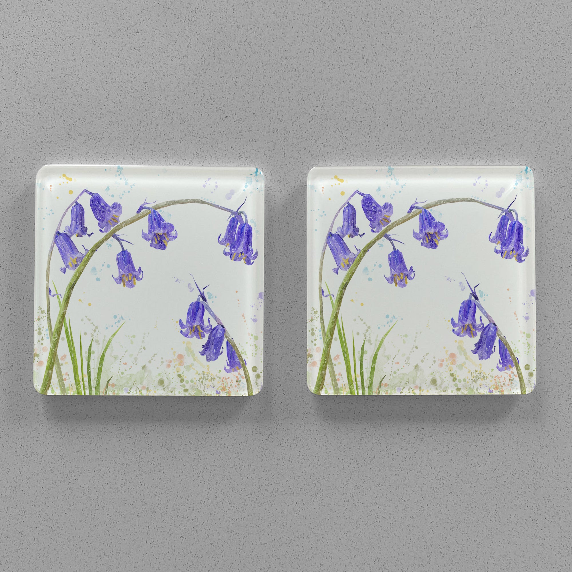"Bluebells" Premium Glass Coasters