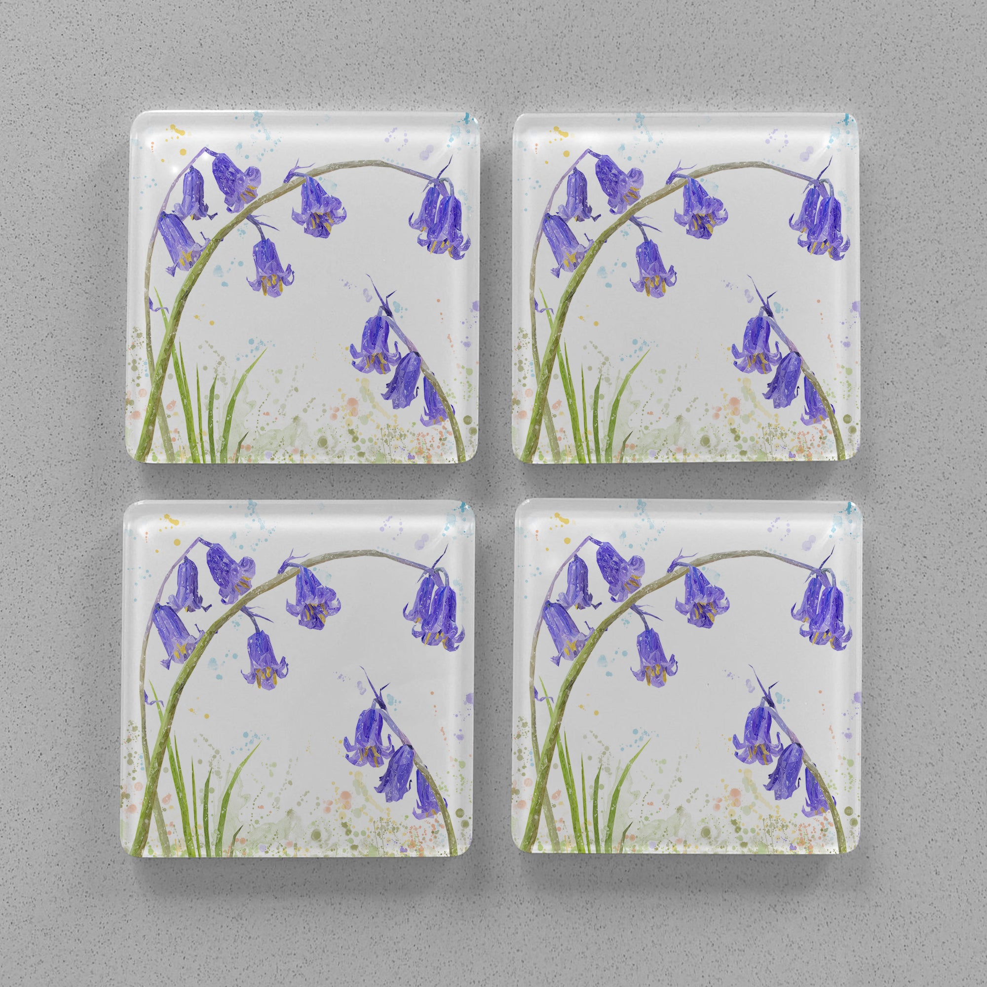 "Bluebells" Premium Glass Coasters