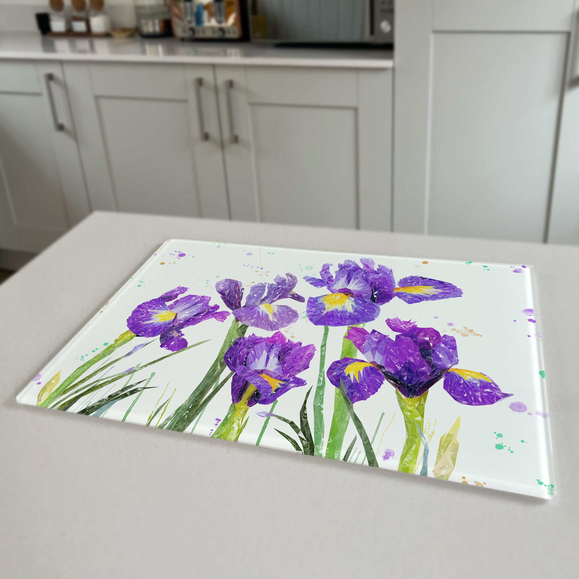 NEW! "Purple Haze" Iris Premium Glass Worktop Saver