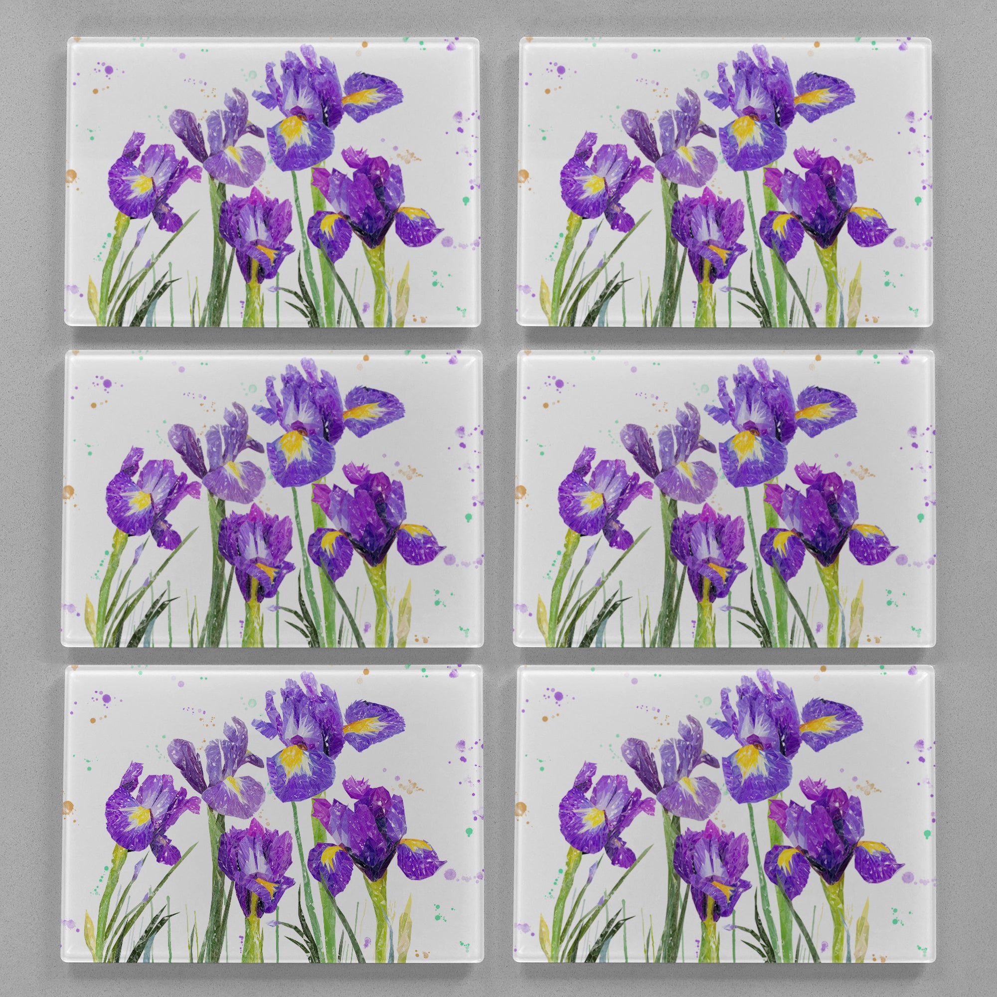 NEW! "Purple Haze" Iris Premium Glass Placemat
