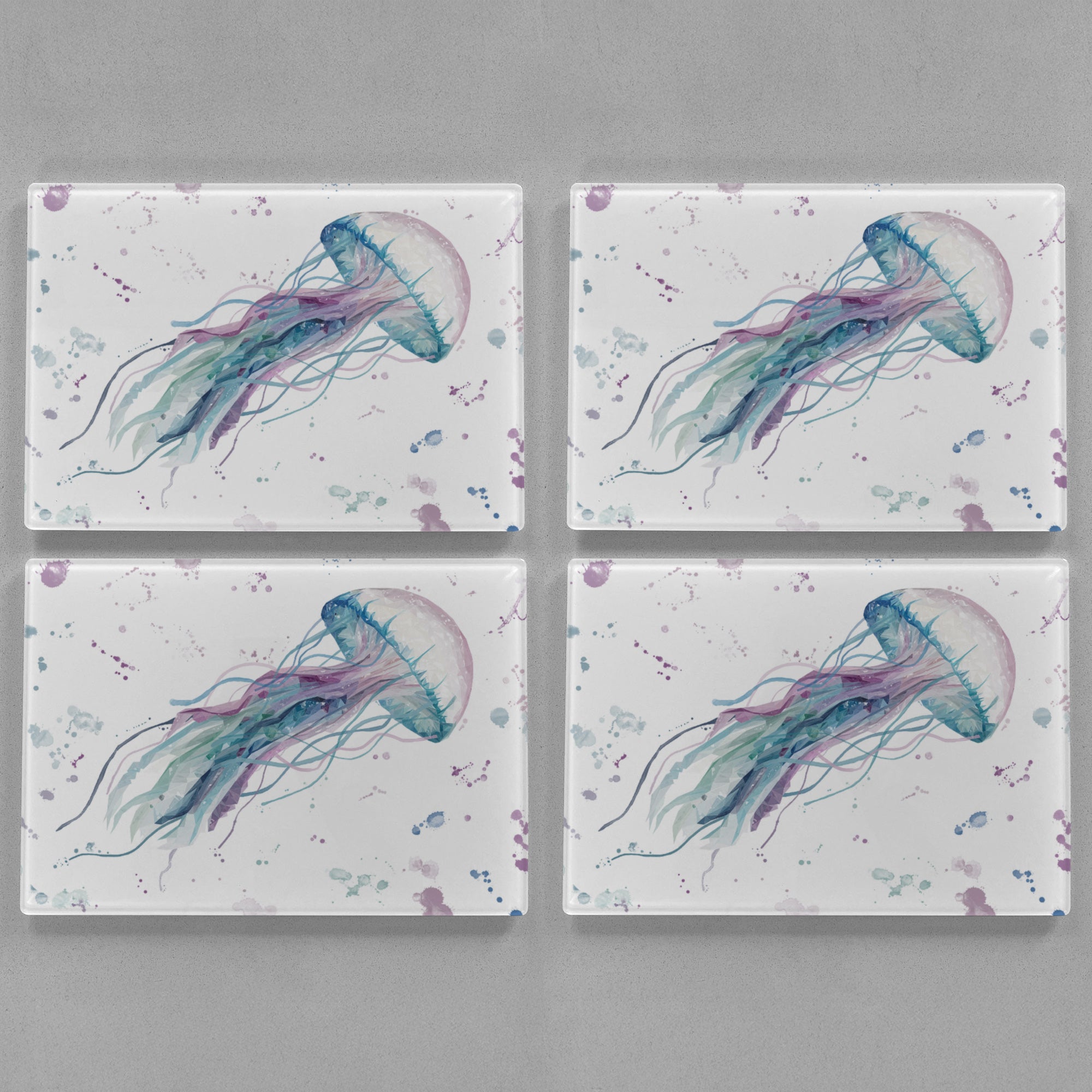 NEW! "Ophelia" The Jellyfish Premium Glass Placemat - Andy Thomas Artworks