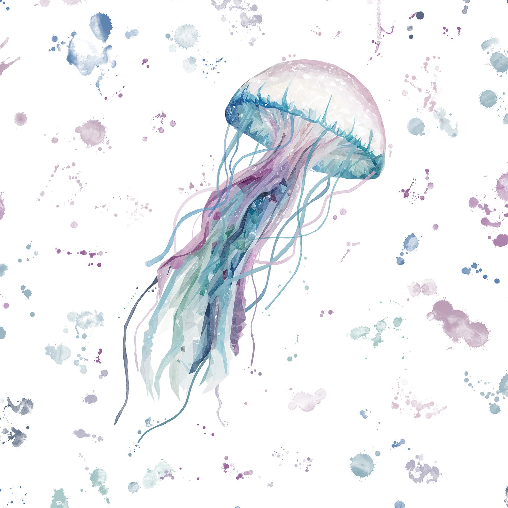 NEW! "Ophelia" Jellyfish Portrait Version Kitchen Splashback - Andy Thomas Artworks
