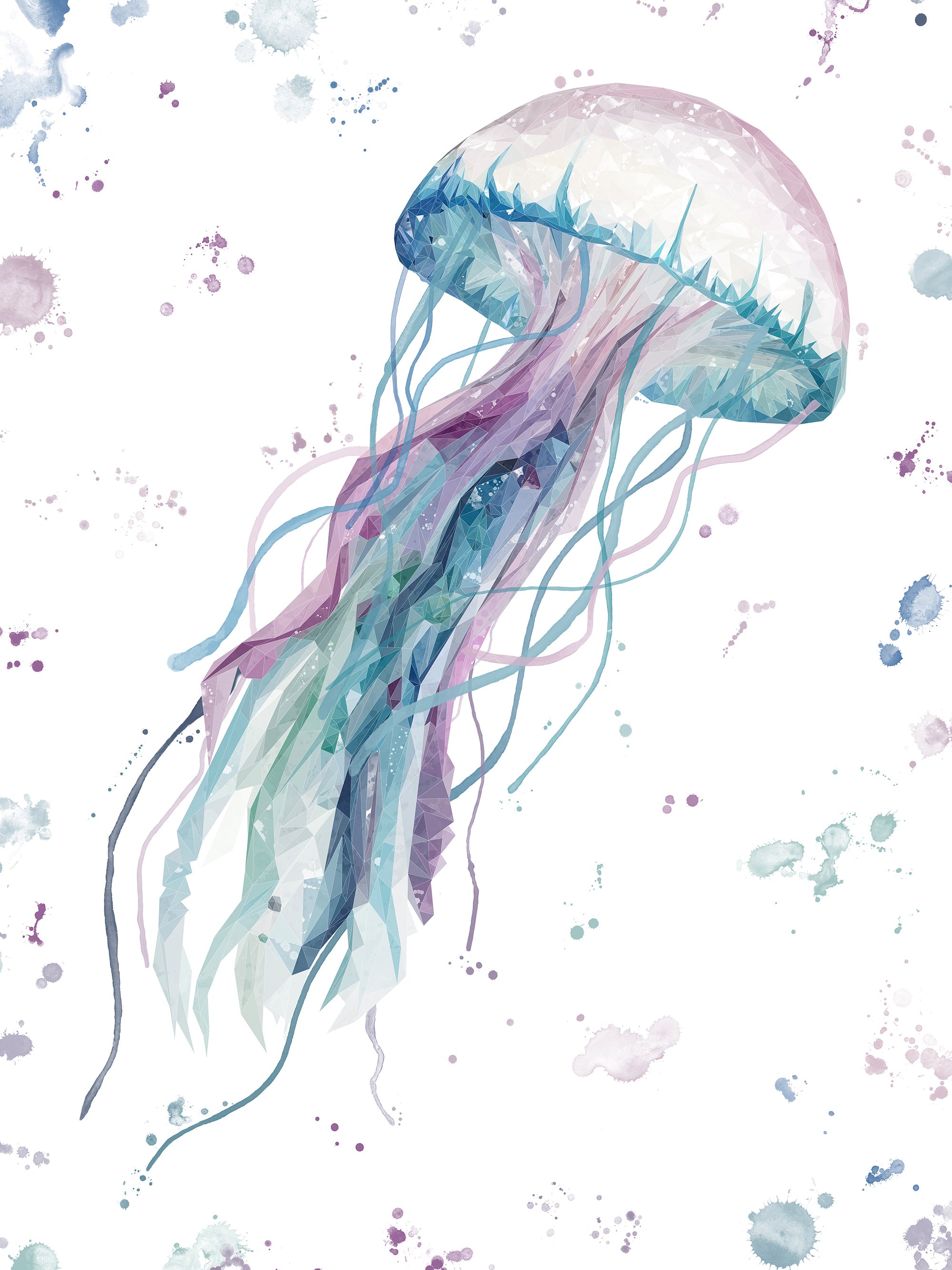 NEW! "Ophelia" Jellyfish Portrait Version Kitchen Splashback - Andy Thomas Artworks