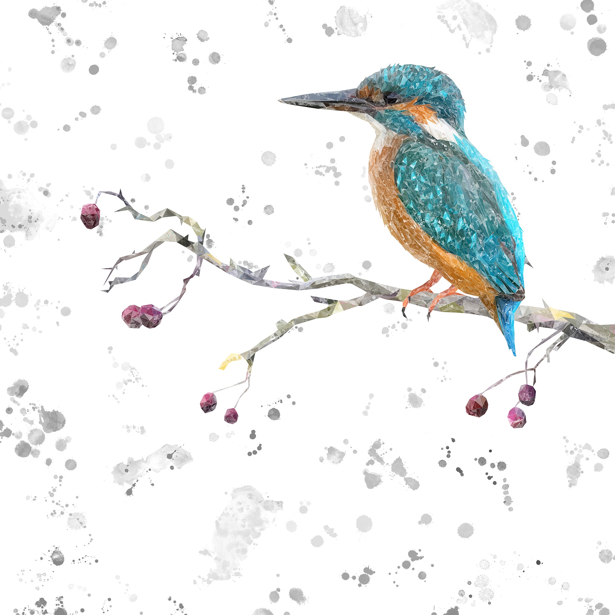 NEW! "On the Lookout" The Kingfisher (grey background) Kitchen Splashback