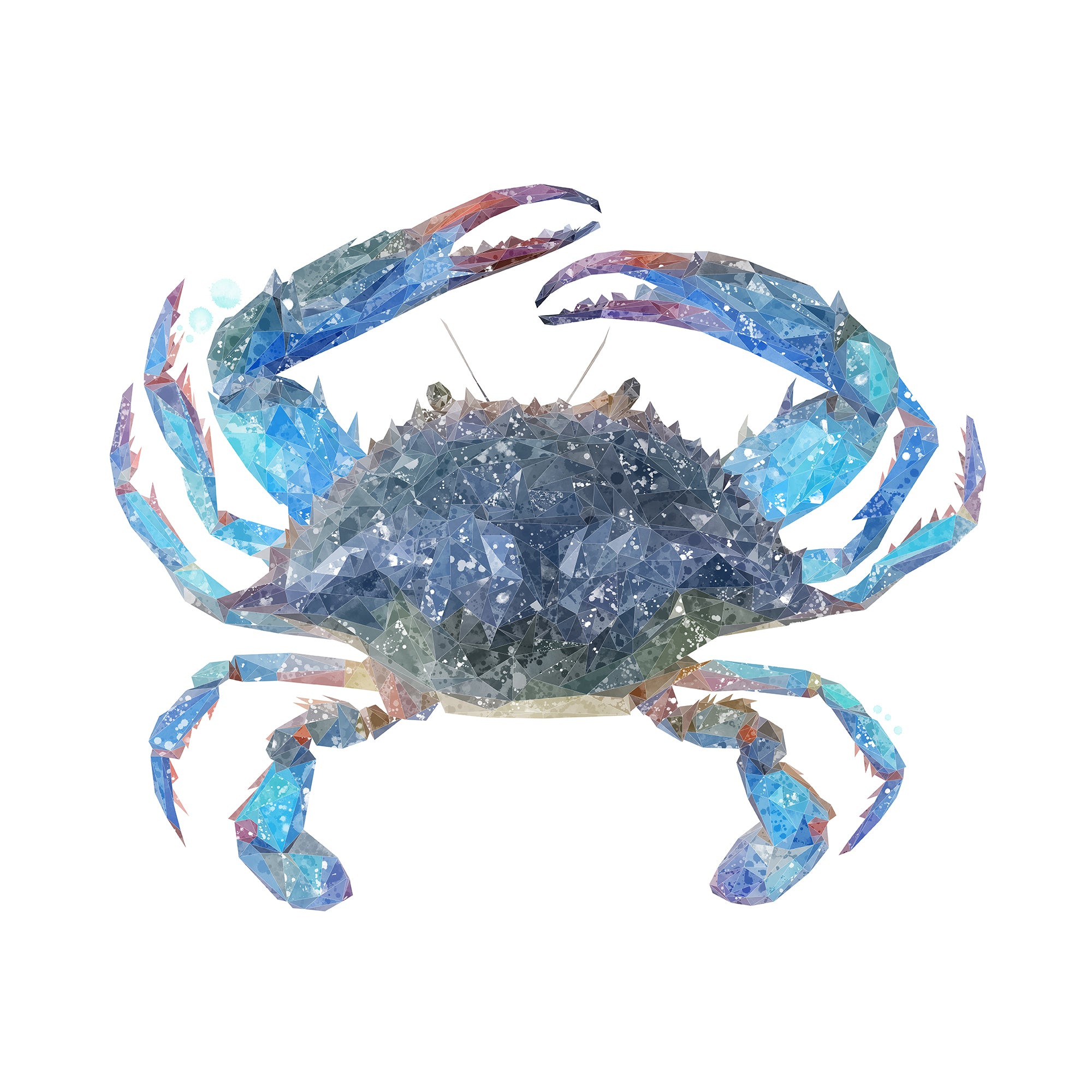 NEW! "Calli" The Blue Crab Glass Wall Art