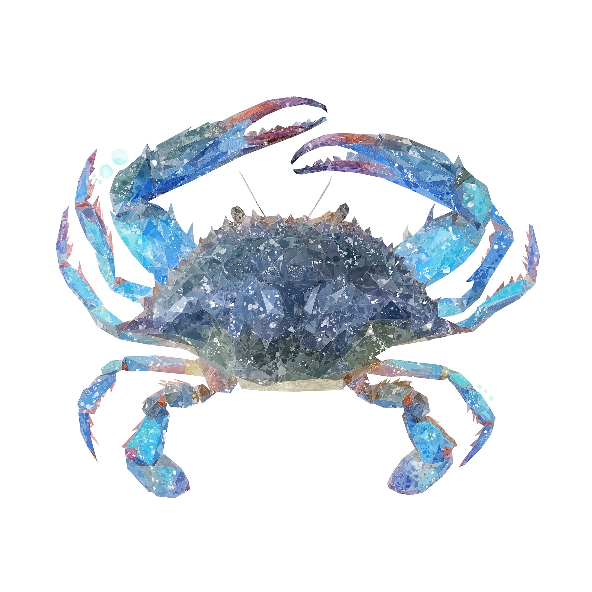 NEW! "Calli" The Blue Crab Glass Wall Art
