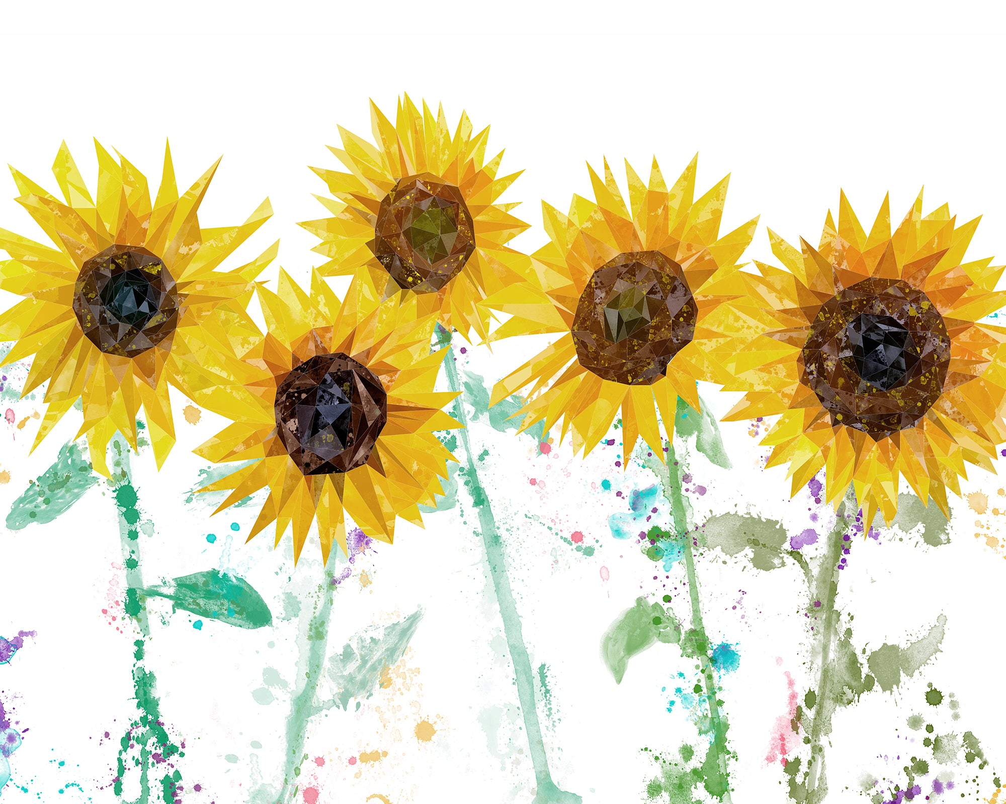 Custom Premium Worktop Saver Listing for BP - The Sunflowers 500mm w X 400mm h - 4mm Thick glass with rubber feet