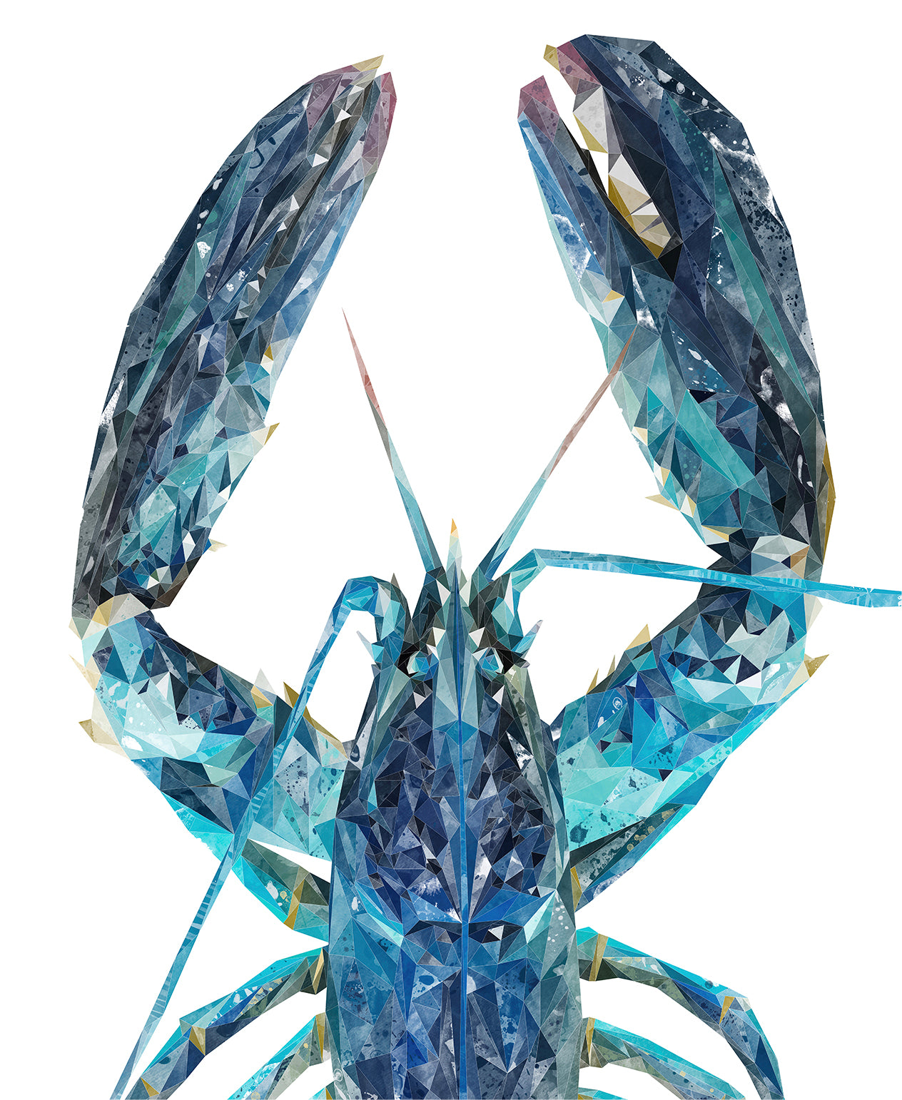 Custom Listing for SD - The Blue Lobster 590w x 720h - SCREWHOLES - Andy Thomas Artworks