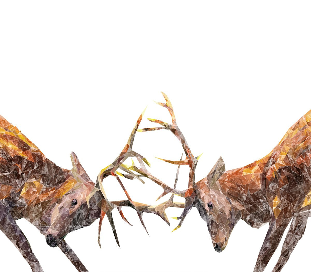"The Showdown" Rutting Stags Kitchen Splashback - Andy Thomas Artworks