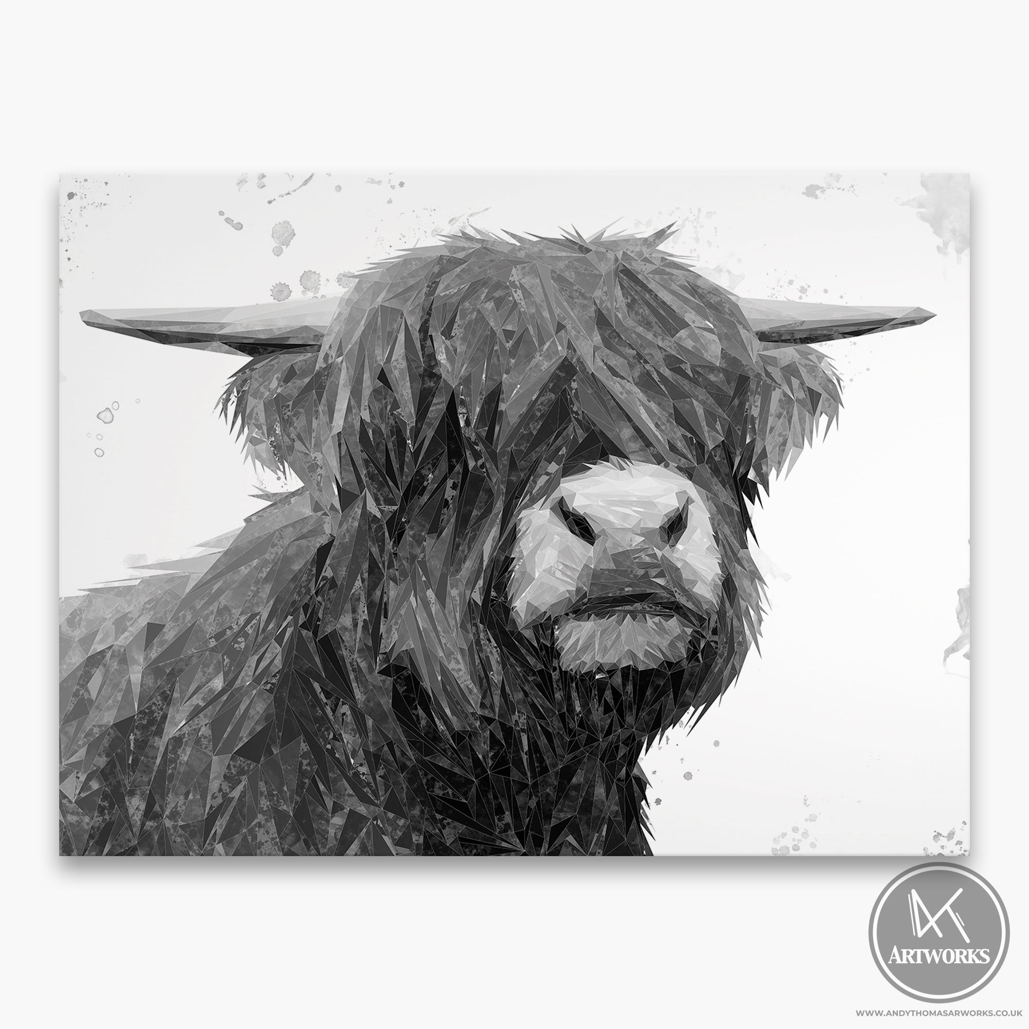 "Henry" The Highland Bull (B&W) Canvas Print