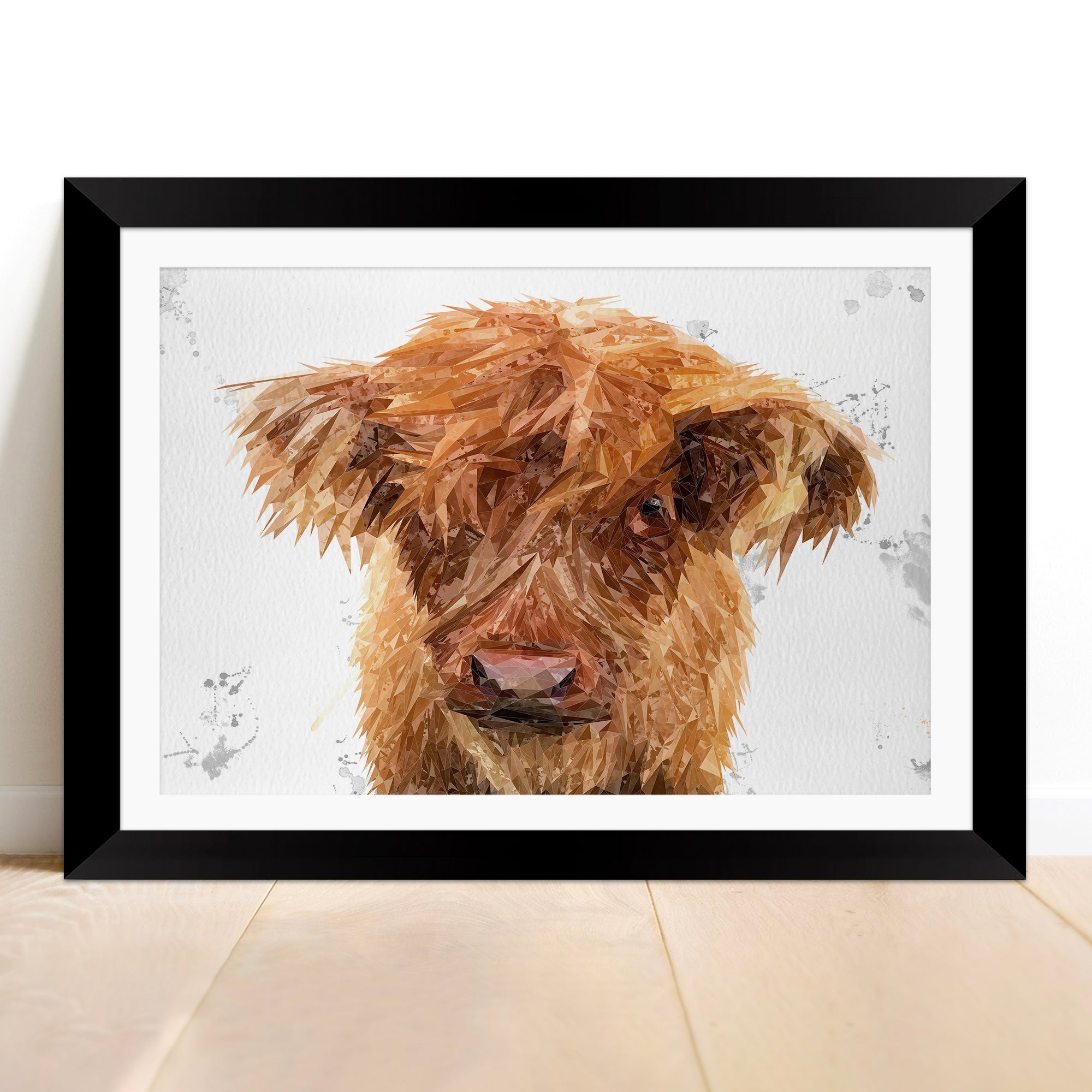 "Peeps" The Highland Calf Framed & Mounted Art Print
