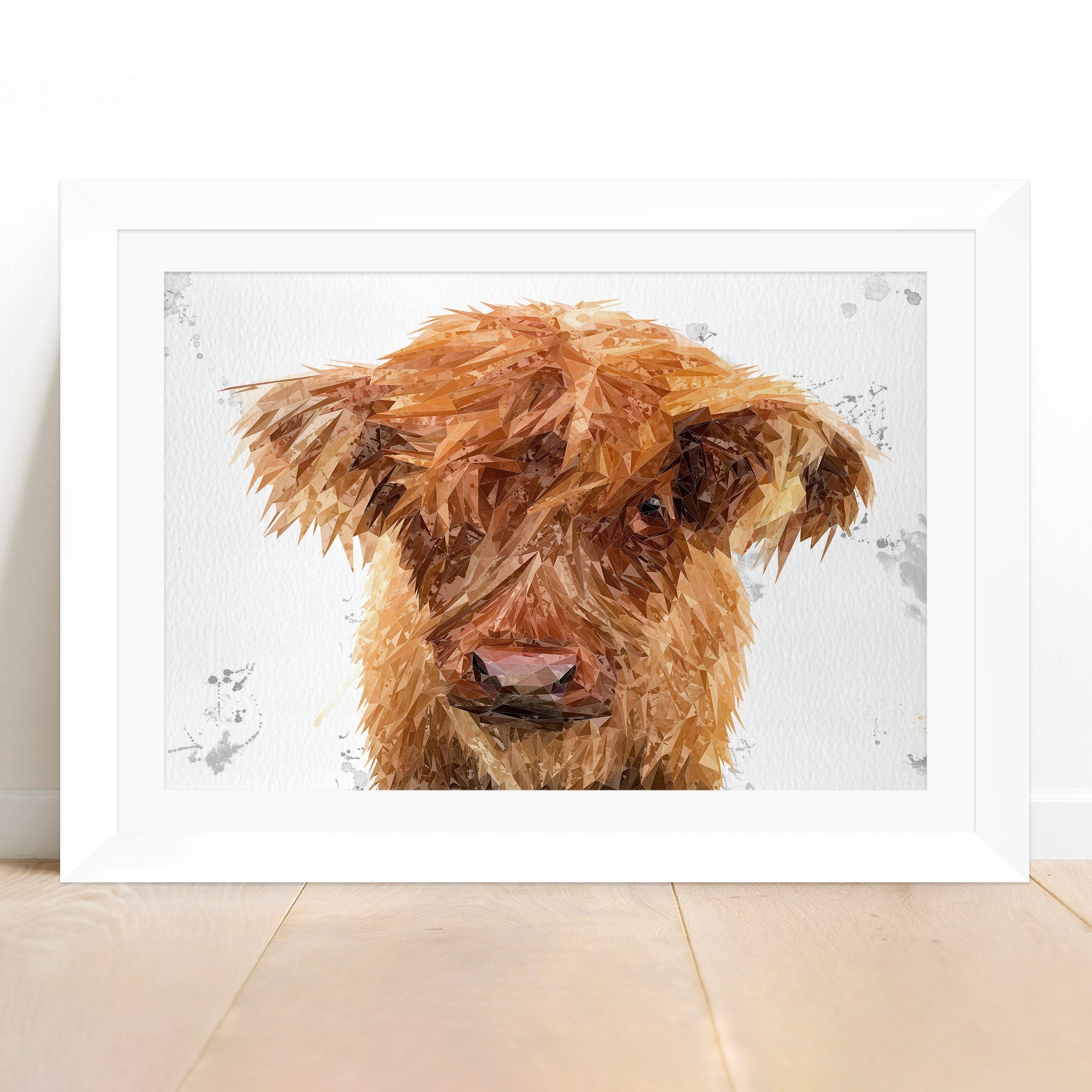 "Peeps" The Highland Calf Framed & Mounted Art Print
