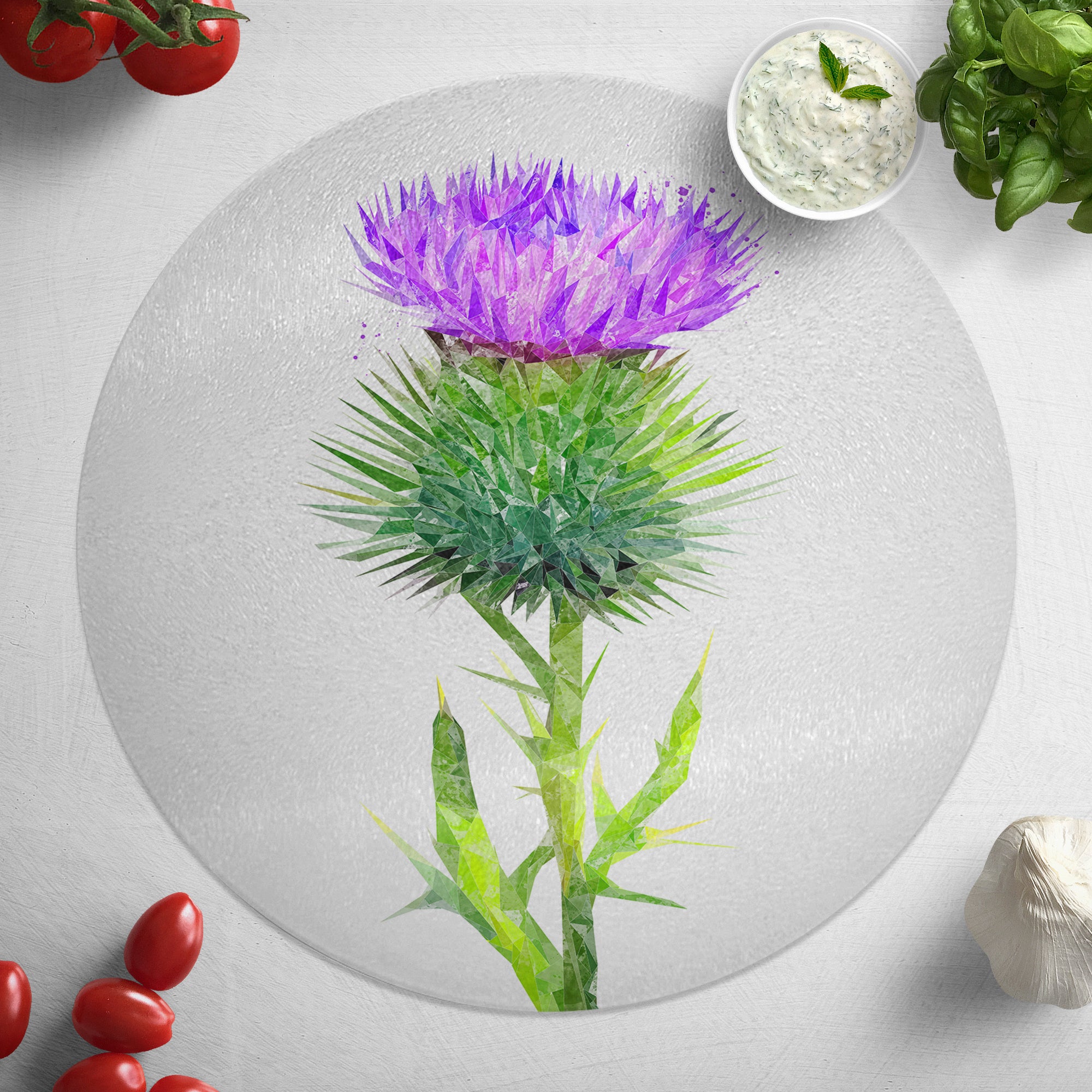 The Thistle Round Glass Worktop Saver