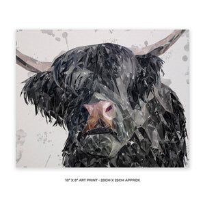 "Bruce" The Highland Bull 10" x 8" Unframed Art Print - Andy Thomas Artworks