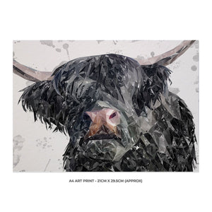 "Bruce" The Highland Bull A4 Unframed Art Print - Andy Thomas Artworks