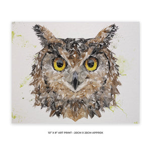 "Brown Owl" 10" x 8" Unframed Art Print - Andy Thomas Artworks
