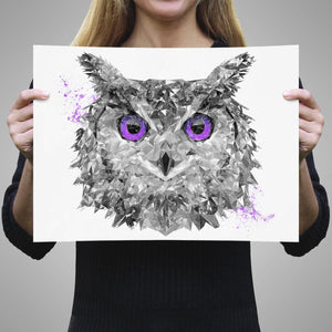"The Purple Owl" Unframed Art Print - Andy Thomas Artworks