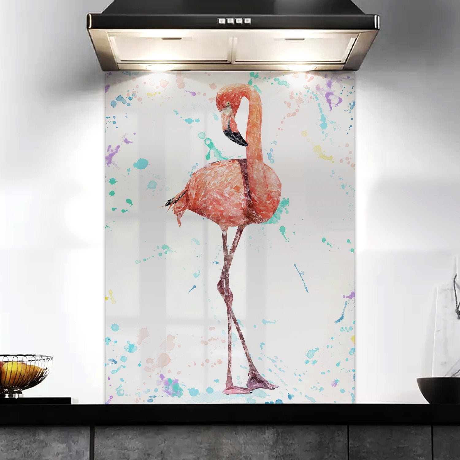"The Colourful Flamingo" Kitchen Splashback