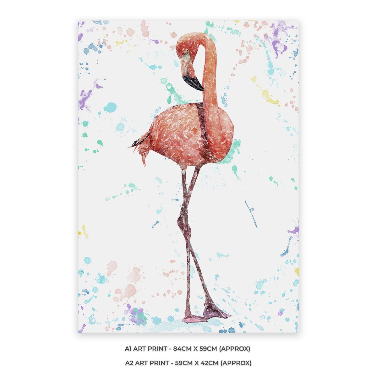"The Colourful Flamingo" Unframed Art Print - Andy Thomas Artworks