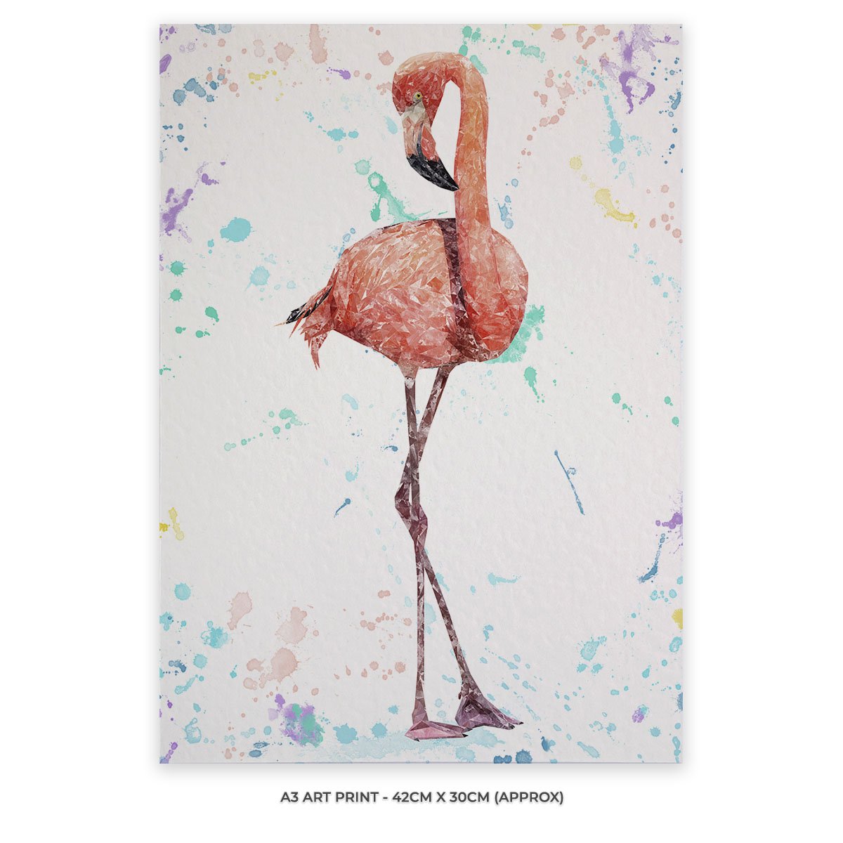 "The Colourful Flamingo" Unframed Art Print - Andy Thomas Artworks