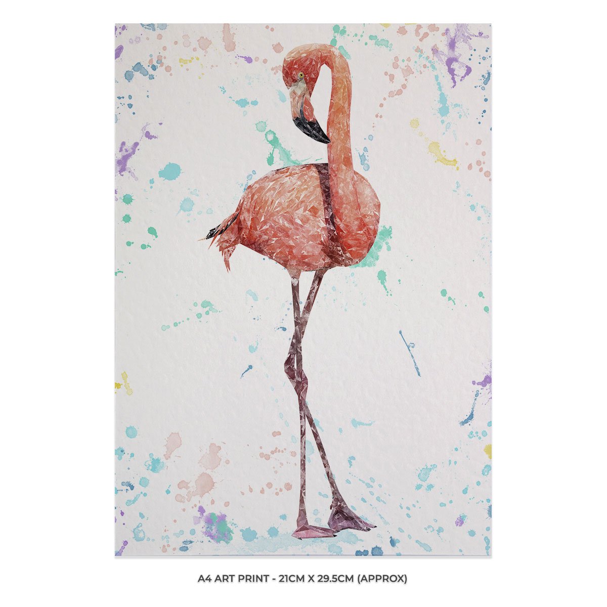 "The Colourful Flamingo" Unframed Art Print - Andy Thomas Artworks