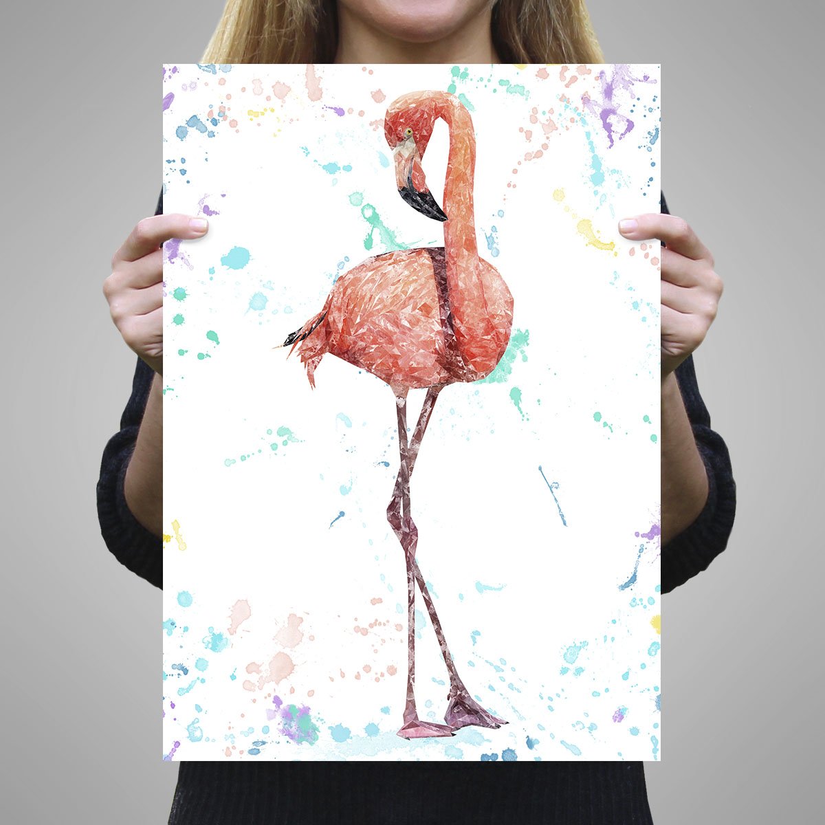 "The Colourful Flamingo" A3 Unframed Art Print - Andy Thomas Artworks