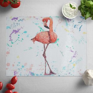 "The Colourful Flamingo" Glass Worktop Saver