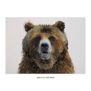 "Monty" The Brown Bear 5x7 Mini Print - Andy Thomas Artworks