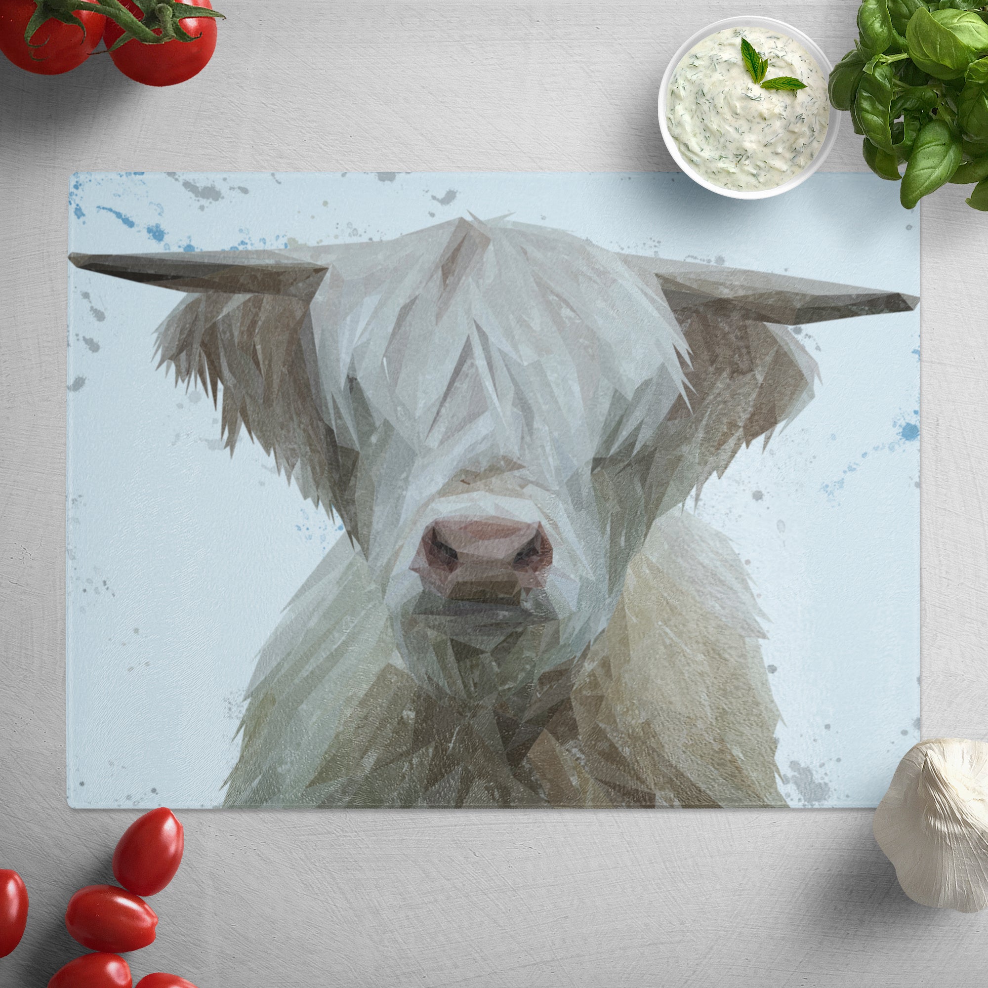 "Evan" The Highland Bull Glass Worktop Saver