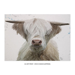 "Evan" The Highland Bull A4 Unframed Art Print - Andy Thomas Artworks