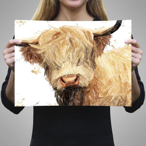"Brenda" The Highland Cow Unframed Art Print - Andy Thomas Artworks