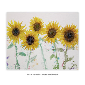 "The Sunflowers" 10" x 8" Unframed Art Print - Andy Thomas Artworks