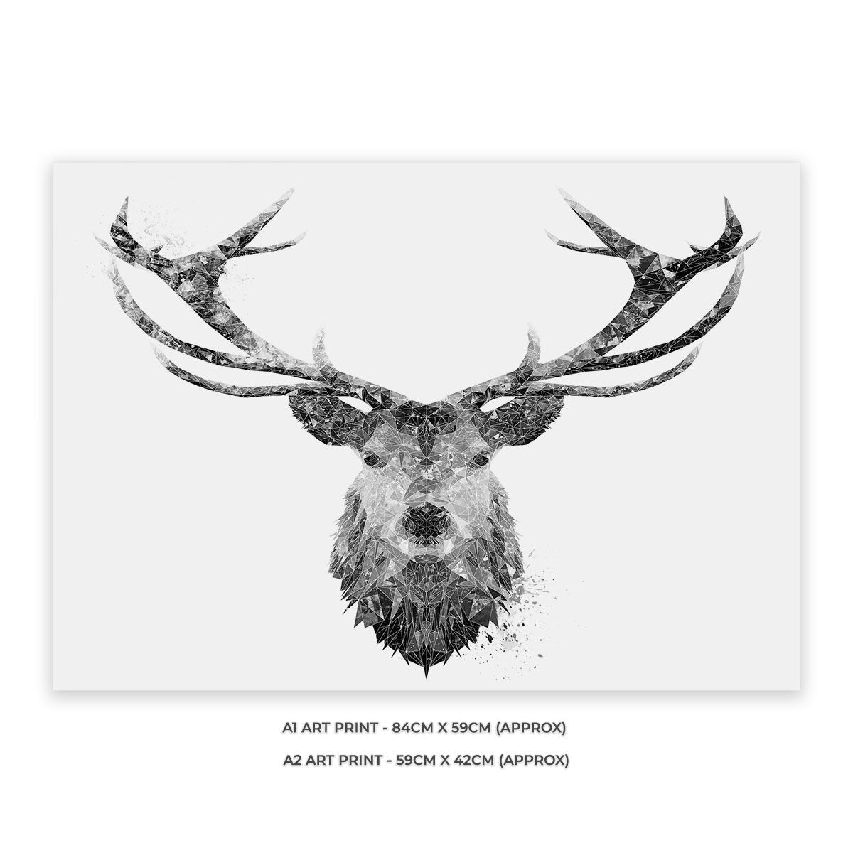 "The Stag" (B&W) Unframed Art Print - Andy Thomas Artworks