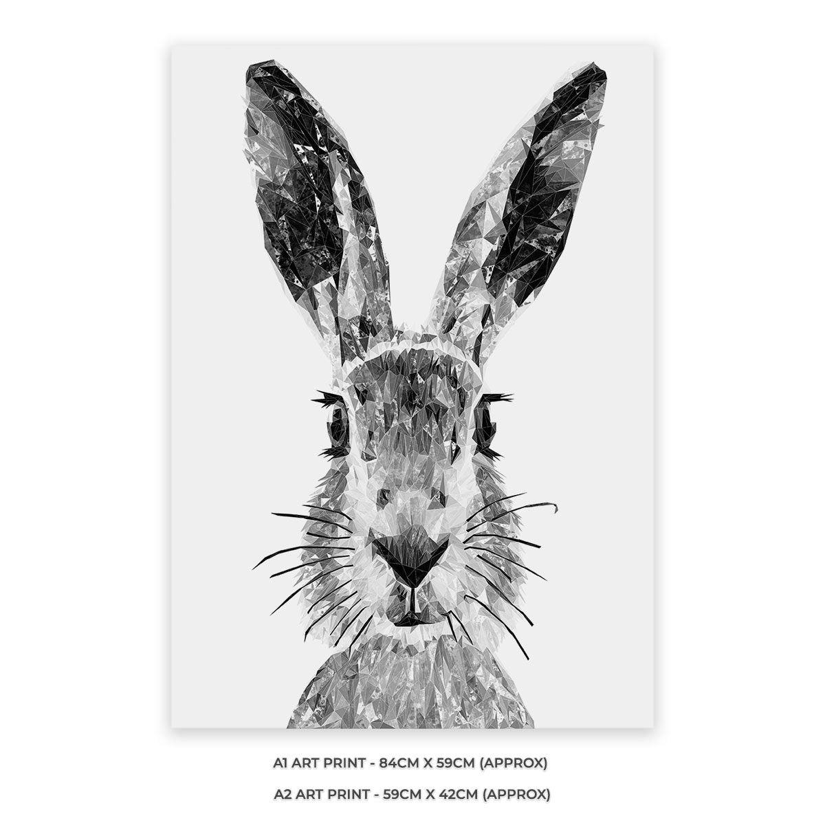 "The Hare" (B&W) Unframed Art Print - Andy Thomas Artworks