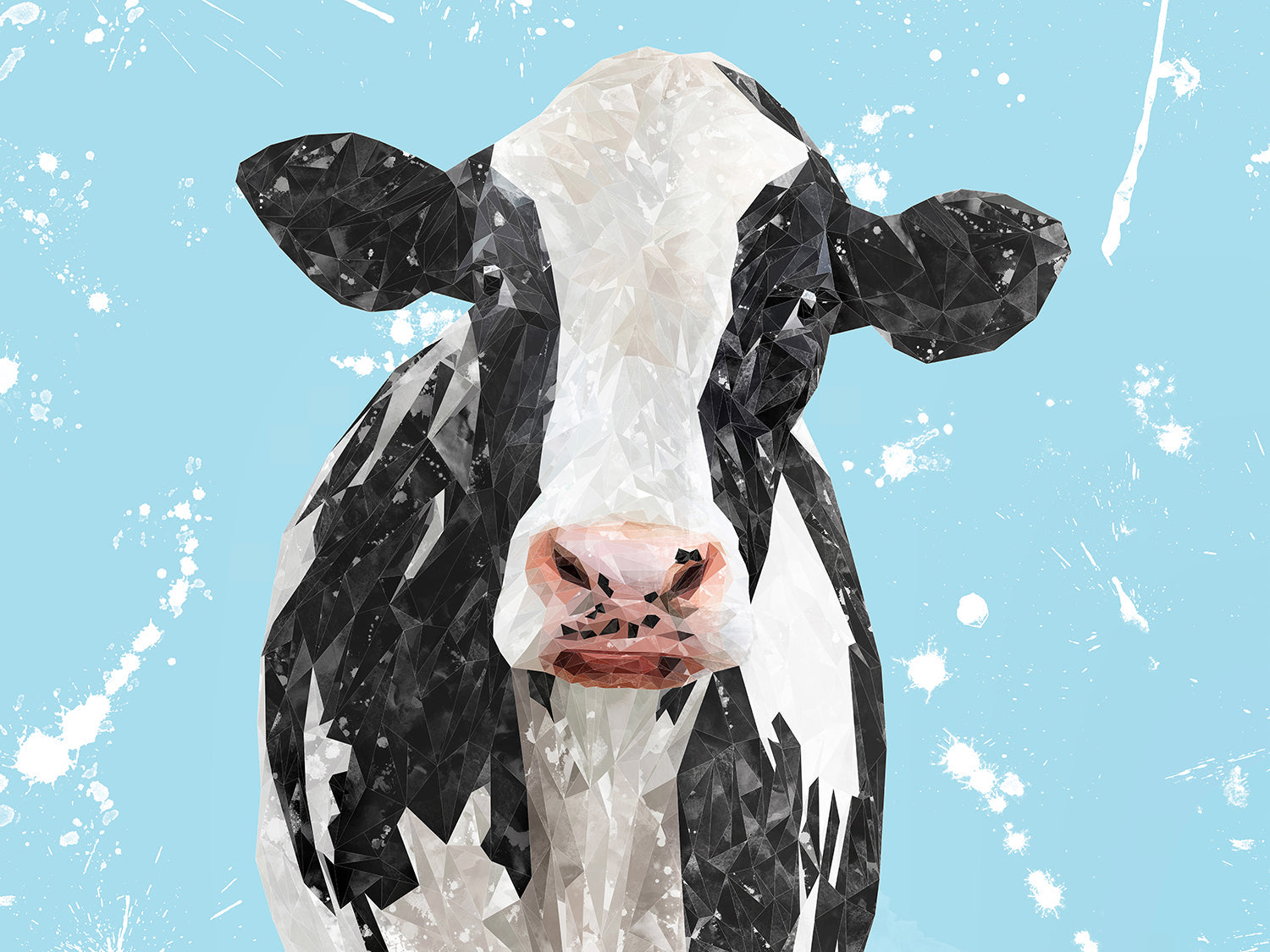 "Harriet" The Holstein Cow (Blue Background) Canvas Print