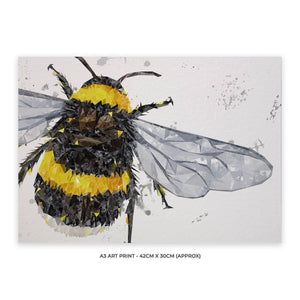 "The Bee" (Grey Background) A3 Unframed Art Print - Andy Thomas Artworks