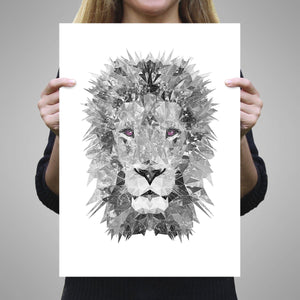 "The Lion" (B&W) Unframed Art Print - Andy Thomas Artworks