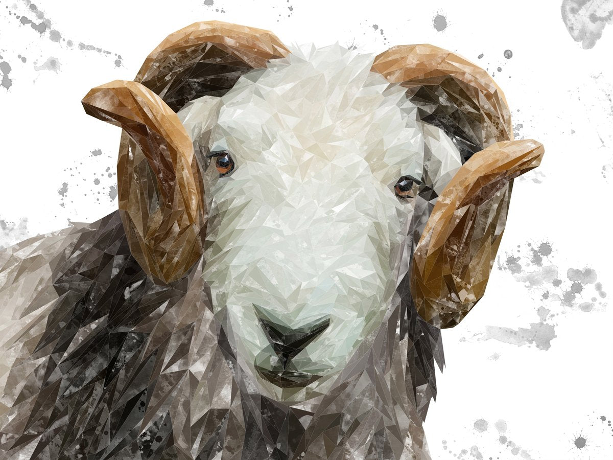 "Stanley" The Herdwick Ram (Grey Background) Kitchen Splashback