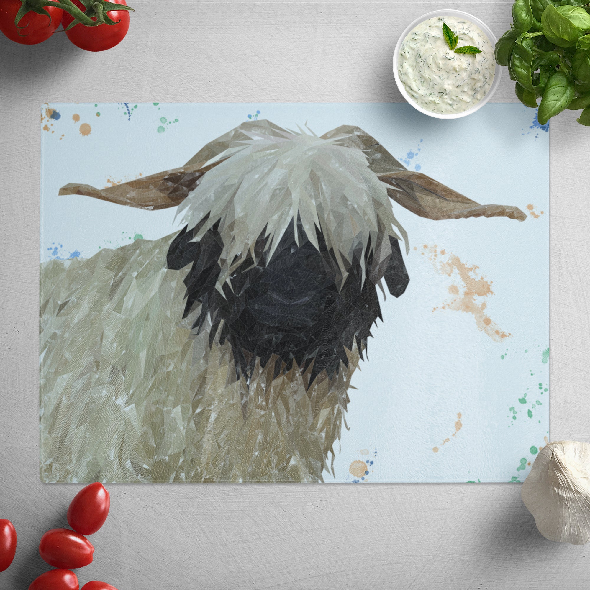 "Bertha" The Valais Blacknose Sheep Glass Worktop Saver