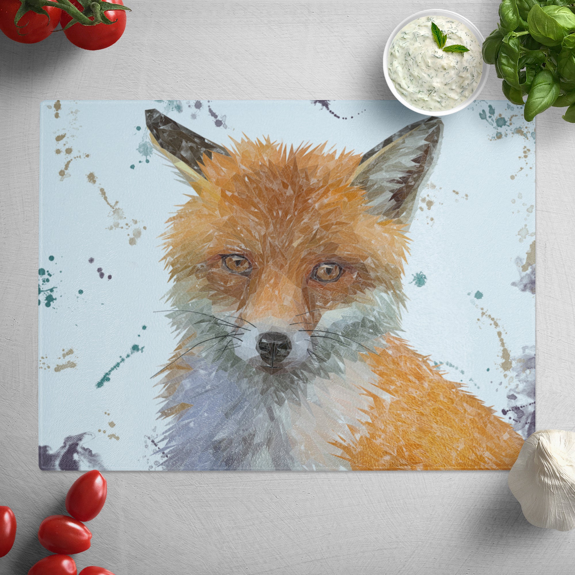 "Rusty" The Fox Glass Worktop Saver